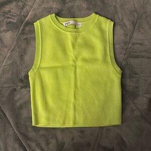 Zara Green High Neck Sleeveless S